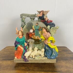 Christopher Radko Nativity Snow Globe Limited Edition Vintage 90s Christmas Ange